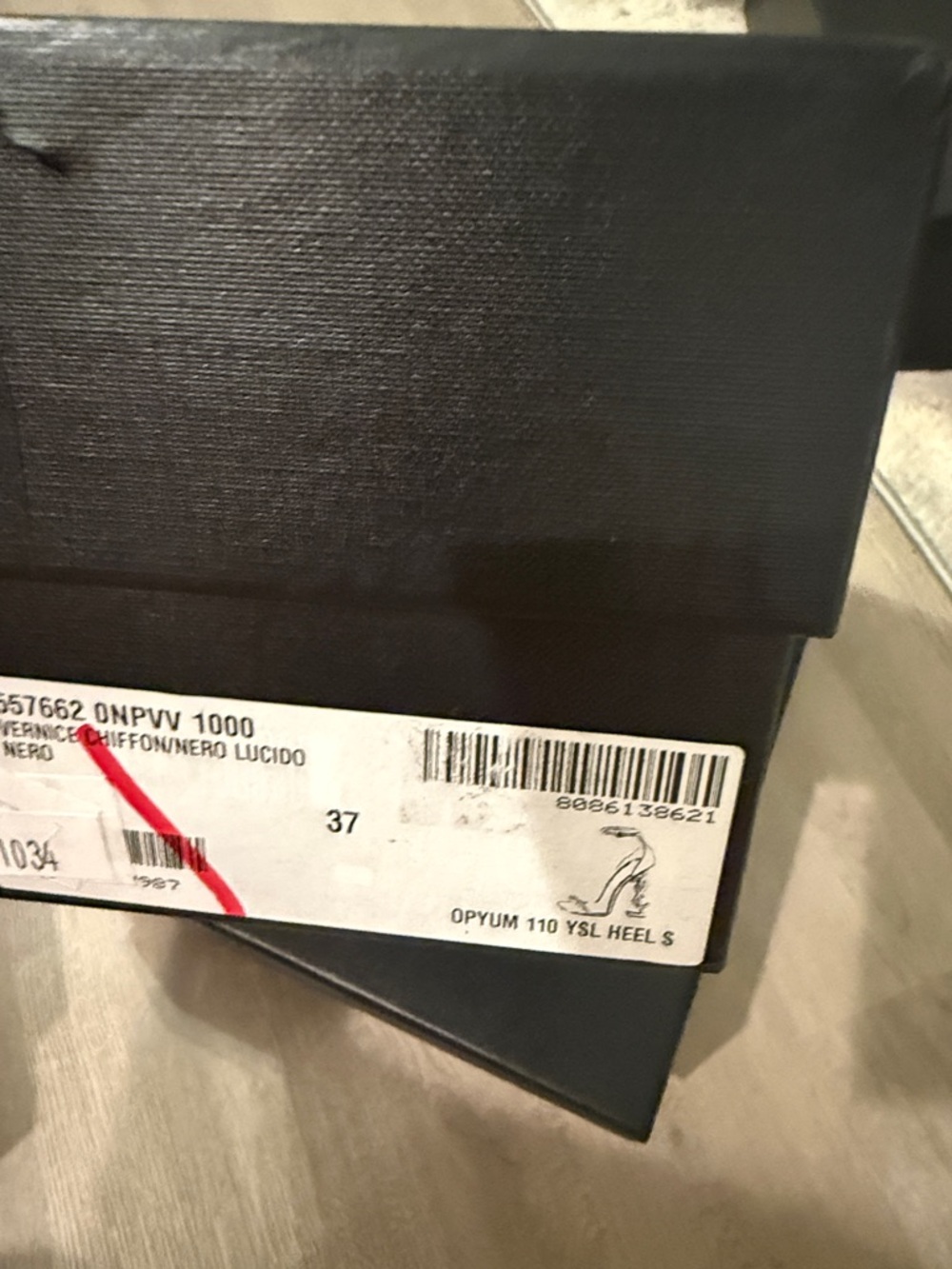 LIKE NEW!!!!! Saint Laurent Black Patent Leather Opyum Heel Ankle-Strap Sandals - Picture 5 of 5
